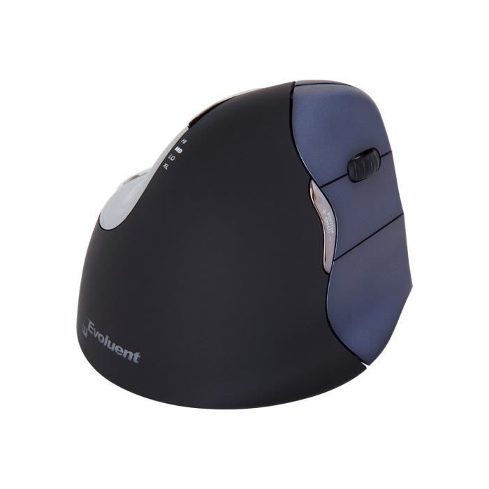 Souris Verticale - EVOLUENT - VerticalMouse 4 - Droitiers - 6 Boutons - Sans Fil 2.4 GHz