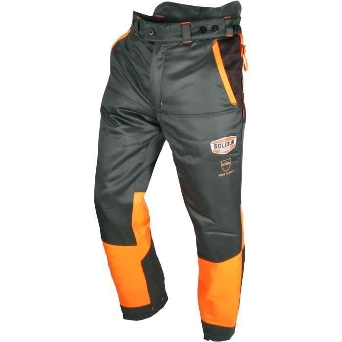 Pantalon de bûcheronnage OZAKI Multi-poches Norme CE EN381-5, Classe 1 : 20 m/s, type A