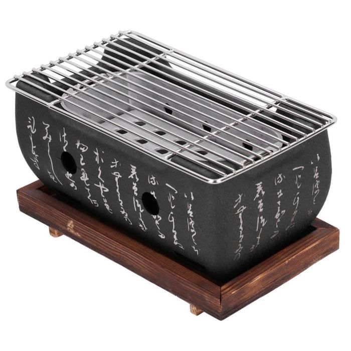 Mini fourneau à charbon de bois pour barbecue, avec manche en bois