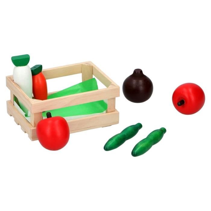 Beberolen – Coffret Fruits à Couper En Bois – Dinette Enfant – Accessoires Cuisine – Couteau Sécurisé – Cadeau 3+