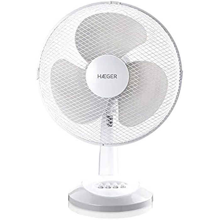Ventilateur de table - HAEGER - FA012008A - 30 cm - 50 W - 3 vitesses - Oscillation - Aeg