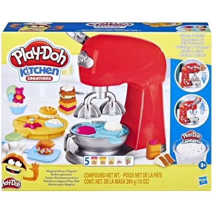 Play-Doh Kitchen Creations, Robot pâtissier, jouet de pâte à modeler avec  accessoires de cuisine factices - Cdiscount Jeux - Jouets