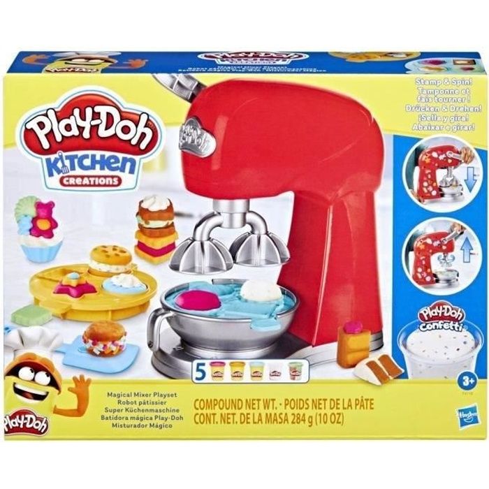 Play-Doh Kitchen Creations, Robot pâtissier, jouet de pâte à modeler avec accessoires de cuisine factices