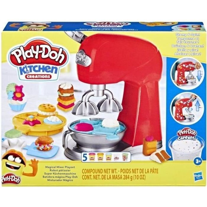 Play-Doh Robot pâtissier jouet de pâte à modeler avec accessoires de cuisine factices Kitchen Creations Dès 3 ans