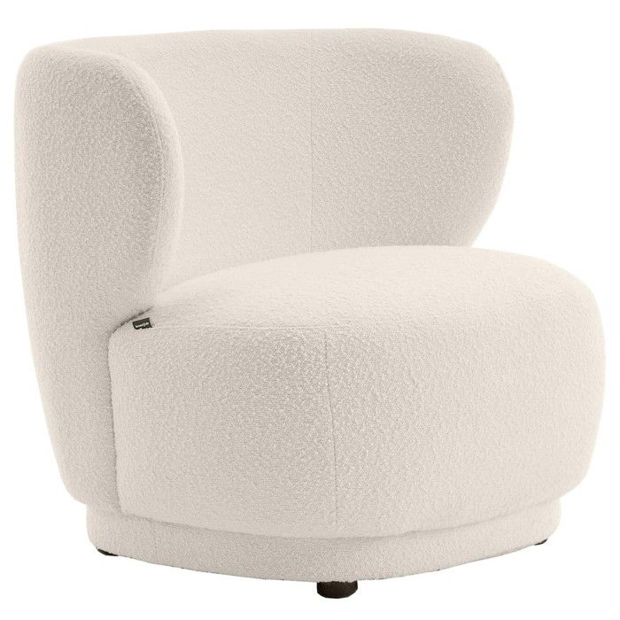 Fauteuil en tissu bouclette écru - Ester