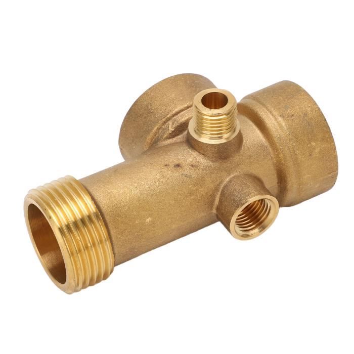 Raccord Tuyau 5 Voies En Laiton - Filetage G1/4 - Longueur 90 Mm - Pour Eau, Huile, Gaz - Usage Cuisine, Salle De Bain, Industriel