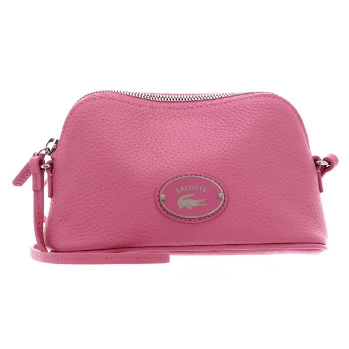 LACOSTE Origin Croc Dome Crossover Bag Reseda [218975] - sac ?� ?�paule bandouli?�re sacoche rose 