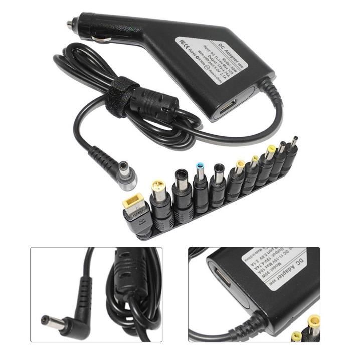 Adaptateur pour ordinateur portable chargeur de voiture multi-prise 90W ，  téléphones Universal Car Chargr - Cdiscount Auto