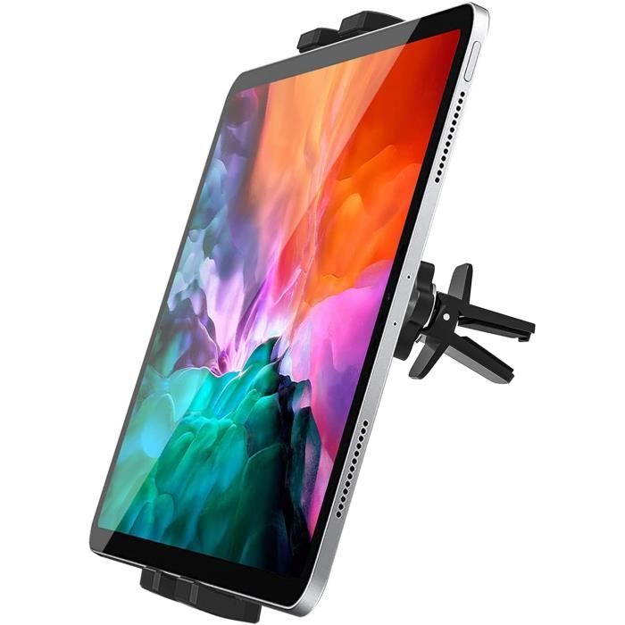 Support Tablette Voiture Universel - Fixation Dans Gobelet - Bras Télescopique Métal 285 Mm - Rotation 360° - Compatible 4 à 13 Pouces