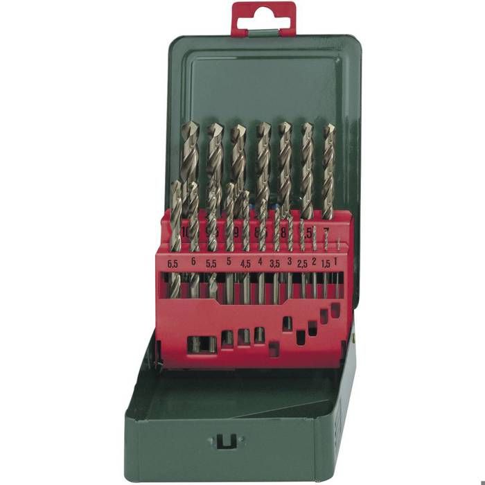 Jeu de forets pour le métal Metabo 627157000 HSS 19 pièces Cobalt DIN 338 tige cylindrique 1 set