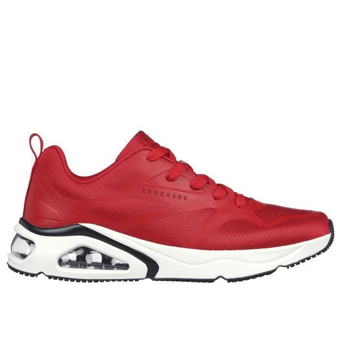 Skechers Baskets Skechers Tres-air Uno - SKECHERS - Homme - Rouge - Black canvas - Adulte - Droit - Textile - Lacets