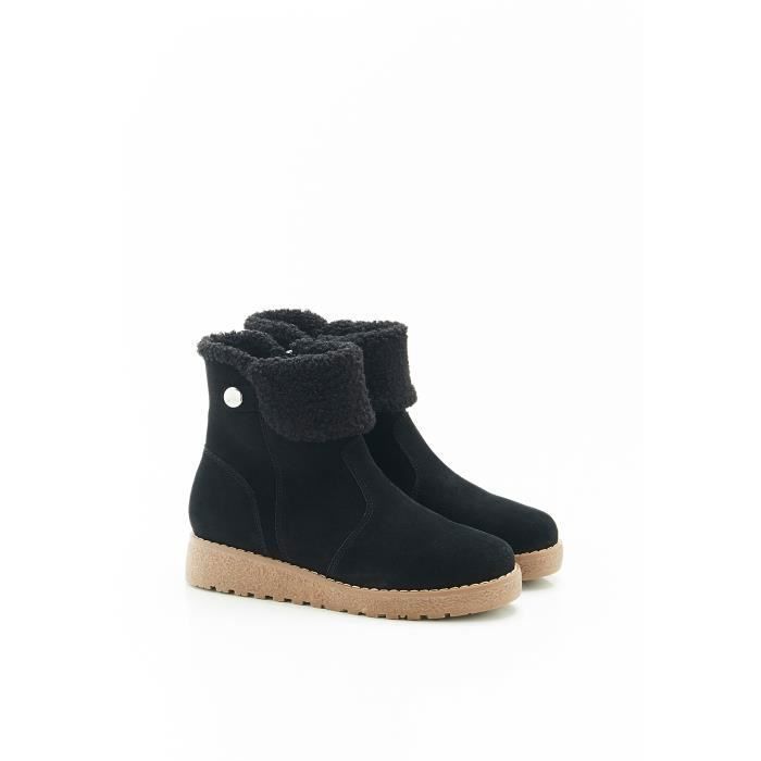 Bottines fourrées talon compensé femme sales