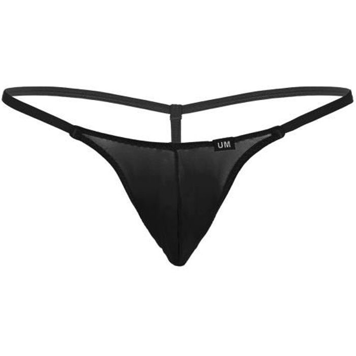 Hommes Taille basse Slip d'athlète Mini Bikini G-string Thongs Sous-vêtements Culotte Slips