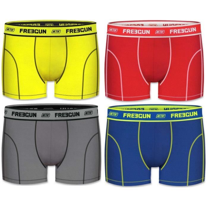 FREEGUN Lot de 4 Boxers Homme AKTIV EXTREME EDITION Multicouleur