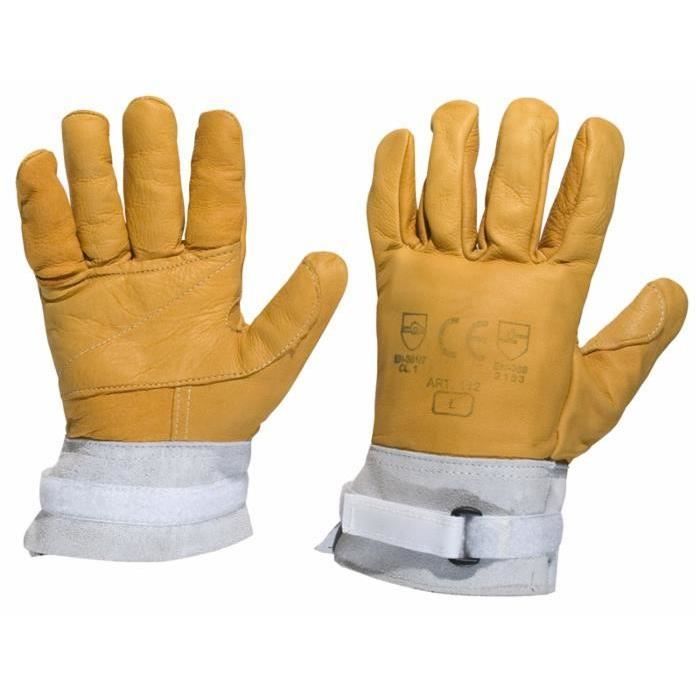 gants anti-coupure - marque - taille 9 - jaune - mixte - adulte