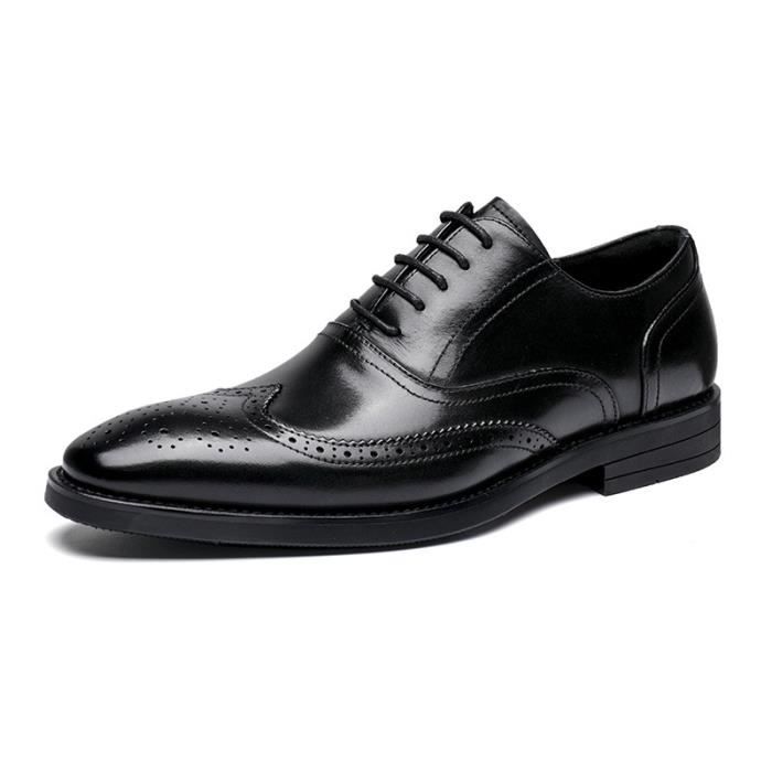Chaussures Oxford Homme En Cuir - Derby Habillée Basse - Taille 38 à 48 EU - Confortable Et Antidérapante Pour Mariage, Bureau
