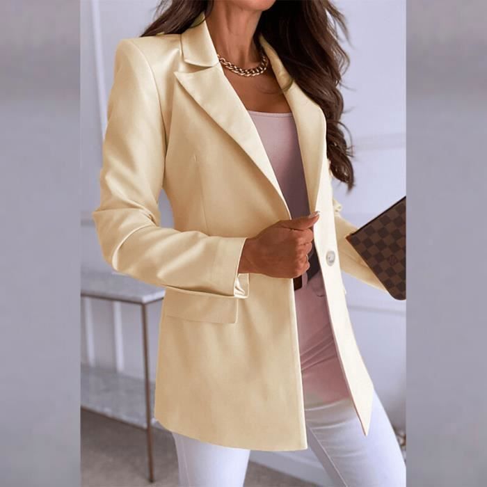 Manteau Pour Femme Blazer Mode Manches Longues et Col rabattu