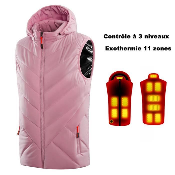 Veste Chauffante Femme,VIPITH Manteau Chauffante Femme 11 Zones de  Chauffage avec capuche pour Ski Camping-M(Batterie Non Incluse) Rose -  Cdiscount Prêt-à-Porter