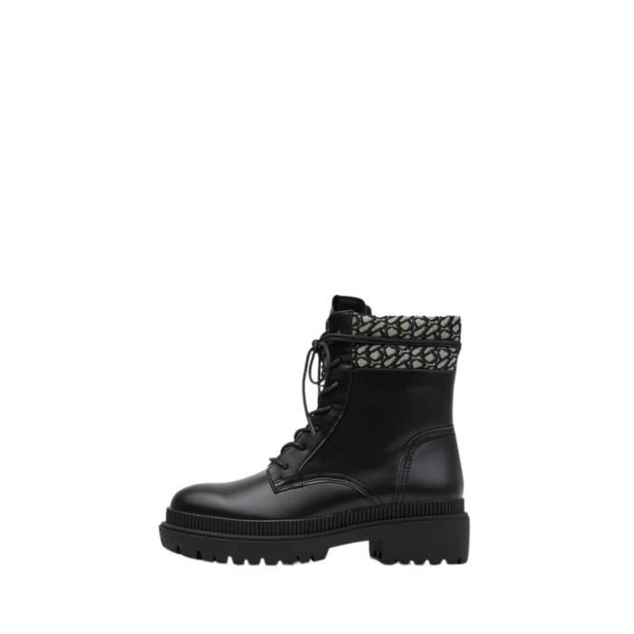 Bottines femme Pepe Jeans Ref 57974 Noir Talon 4 cm Lacets Synthetique