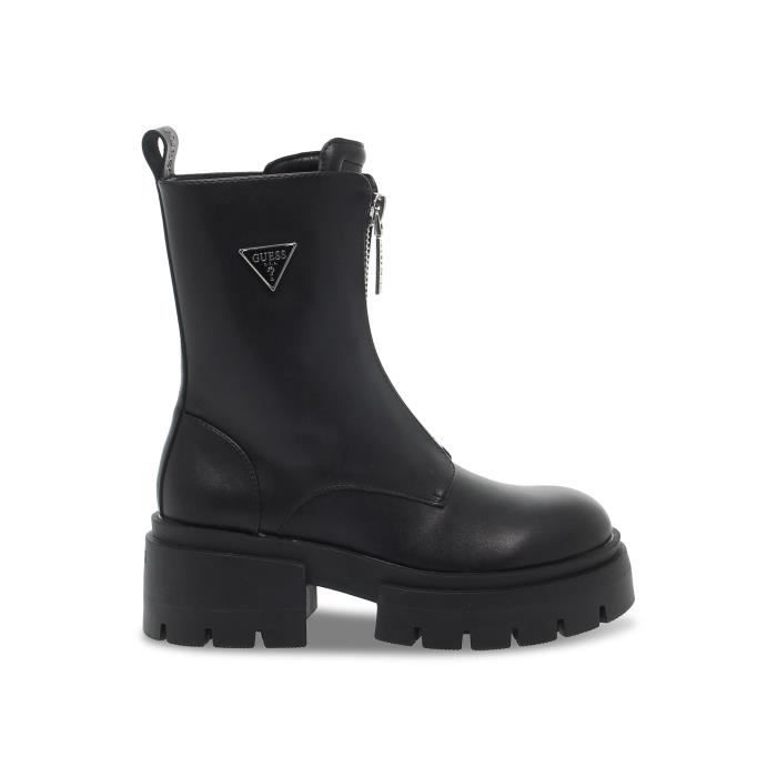 Bottes D'hiver GUESS Pour Femme En Daim Noir - Semelle Plateforme - Boucle Décorative - Style Chic Et Confortable