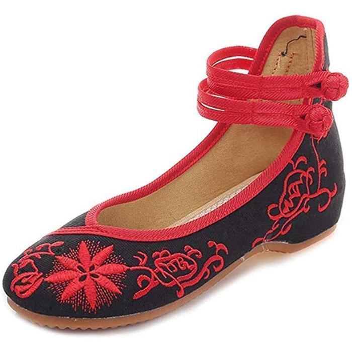 Chaussons Kung Fu En Tissu Traditionnel - Chaussures Tai-chi Souples Et Respirantes - Style Vieux Pékin - Noir