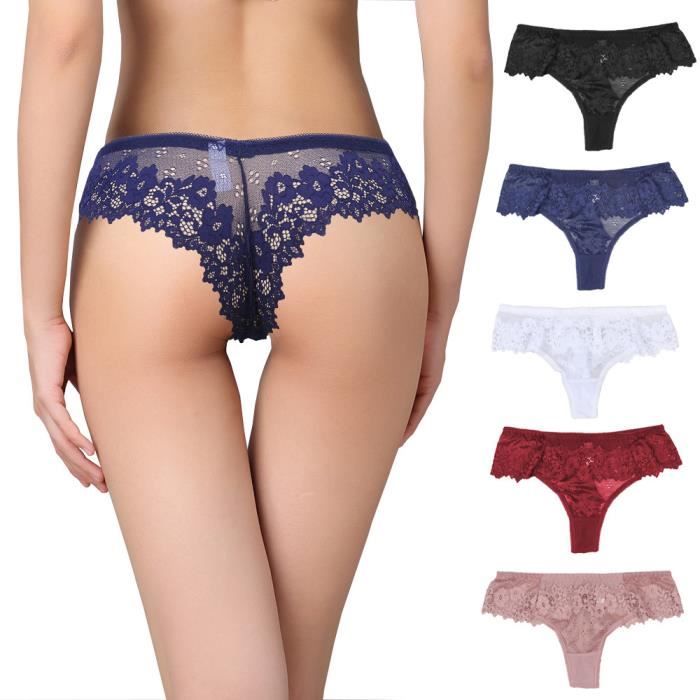 5pcs Culotte Hipster Femme Dentelle sous vetements Confortable Slip en Dentelle Stretch Culotte Multipack S XL 5pcs Cdiscount Pret a Porter
