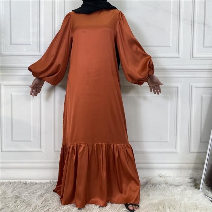 Robe musulmane de couleur unie pour femmes caftan de Duba