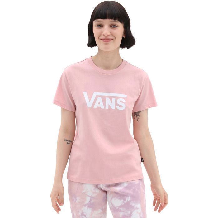 T-shirt Vans Drop V SS Crew-b, Rose, Femme