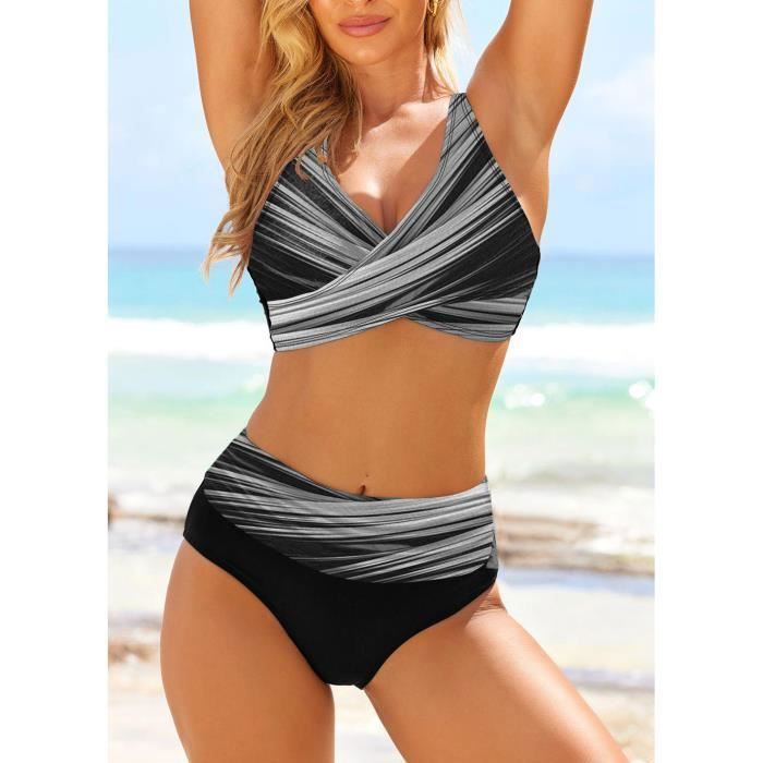 Maillot de Bain Femme 2 Pieces Sexy Push Up Tankini Amincissante