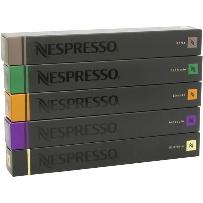 Nespresso Lot de 50 capsules de café Varié