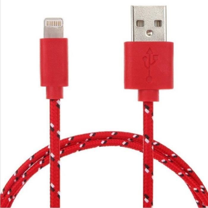 Cable Tresse Pour Iphone 6 6s 3m Chargeur Connecteur Lighting Usb Apple Tissu Tisse Lacet Fil Nylon Rouge Achat Cable Telephone Pas Cher Avis Et Meilleur Prix Cdiscount