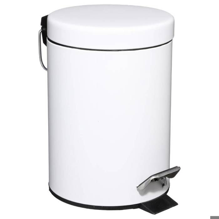 Poubelle Ronde Légère PP - Corbeille Design Moderne Pour Salle De Bain, Bureau Et Maison (Blanc)