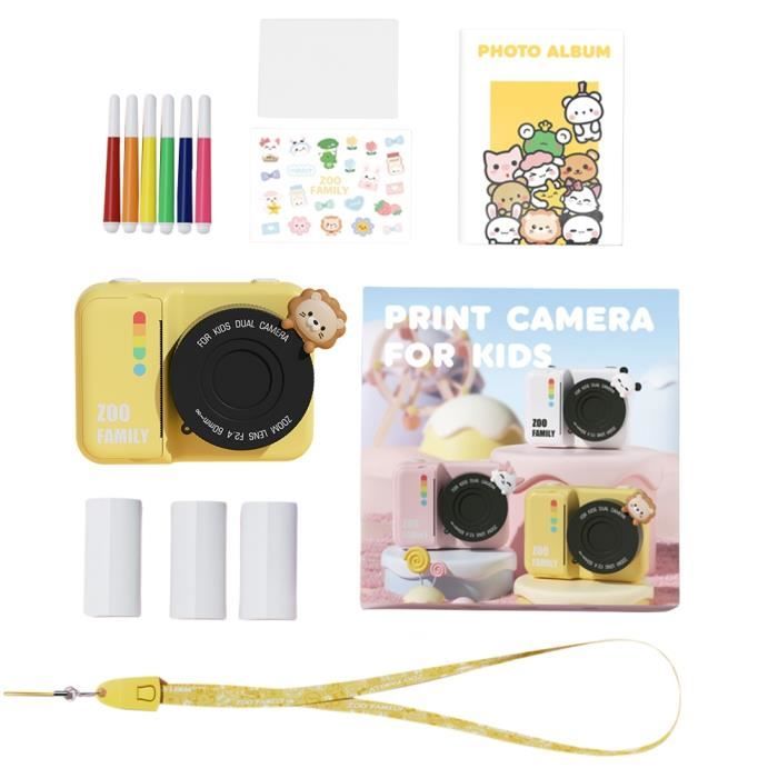 Appareil Photo Numérique Enfant - Impression Instantanée UHD 2,5K, Écran 2,4", Carte SD 64 Go - Rose - Idéal 3 Ans Et +