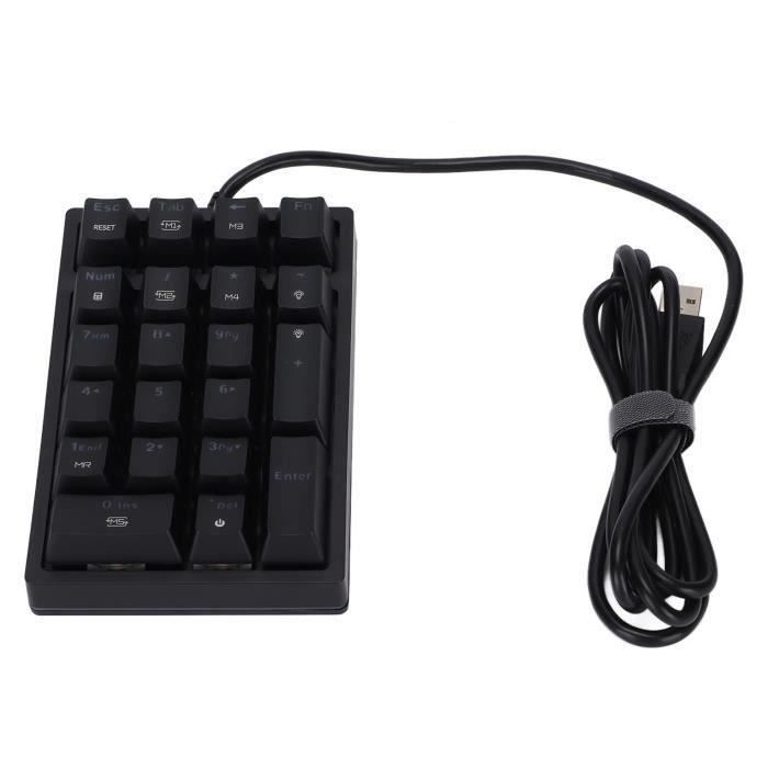 Pavé Numérique V7 KP350 Noir - Clavier USB Filaire Avec Câble 1.8m