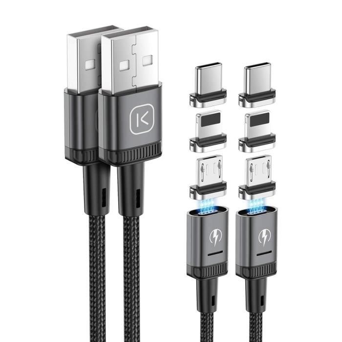 Câble Magnétique De Charge + écouteurs Pour Oukitel C19 - USB-C Et Micro-USB