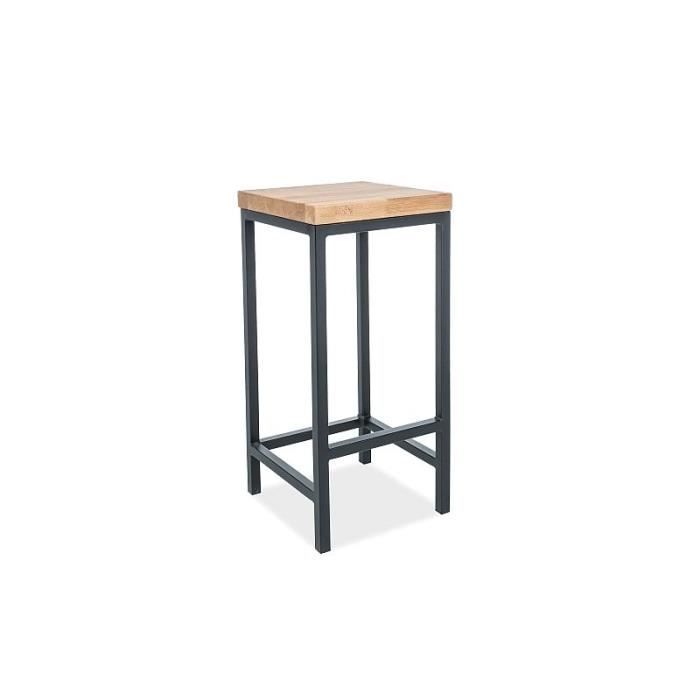 signal tabouret de bar metro h-1 chêne placage naturel / noir - 5901477284861