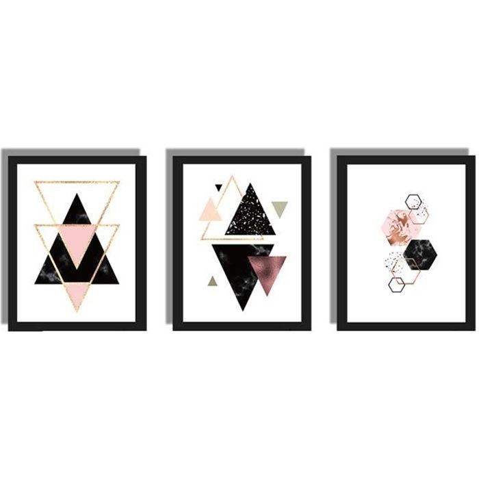 3 Pcs Set Decoration Nordique Art Mural Geometrique Affiches De Peinture Sur Toile Decoration Sur Toile Photos De Mur D Art Non Achat Vente Tableau Toile