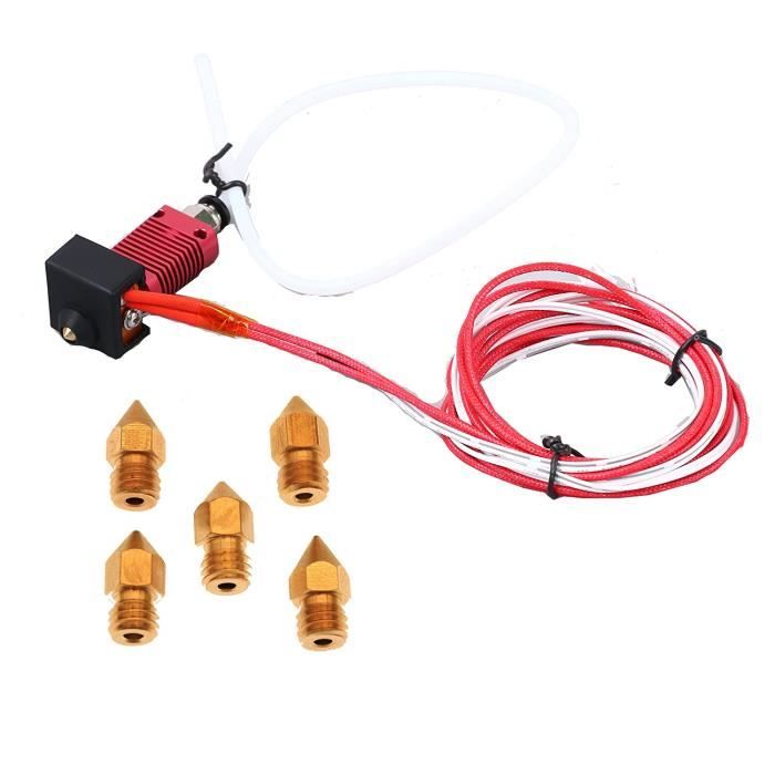 Kit Hotend MK8 Complet Pour Imprimante 3D - Compatible Creality Ender 3 Et Alfawise U20/U30 - Buse 0.4mm, 24V 40W
