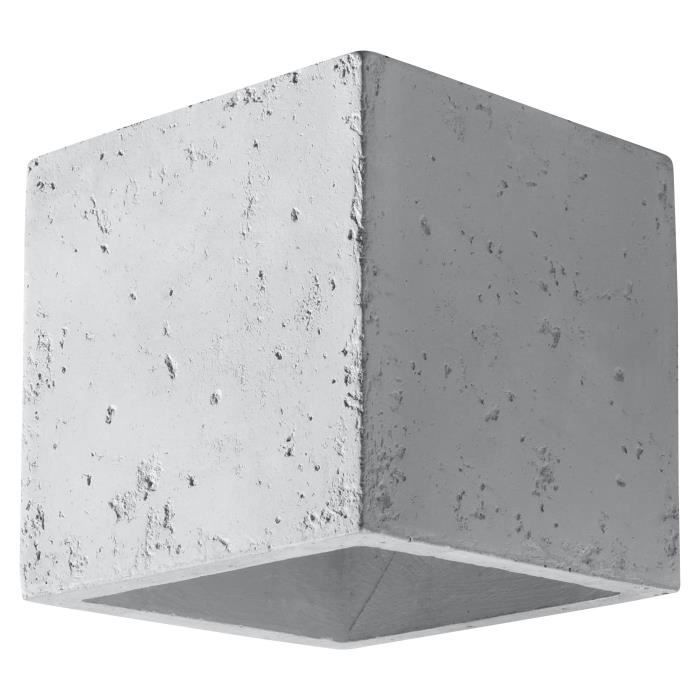 Applique Murale QUAD Beton Lampe Murale Moderne Boho Bois Design pr Chambre Salon Escalier Couloir - Gris