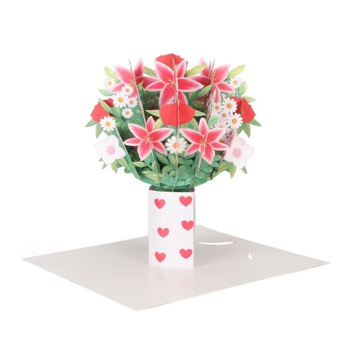 Carte De Vœux 3D Relief Fleurs Et Papillons - Pour Anniversaire, Mariage, Fête - Design Élégant Avec Enveloppe