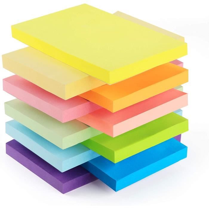Agoer 10 Pack Notes Sticky Notes, 76 x 127 mm Notes Autocollantes, Bloc ...