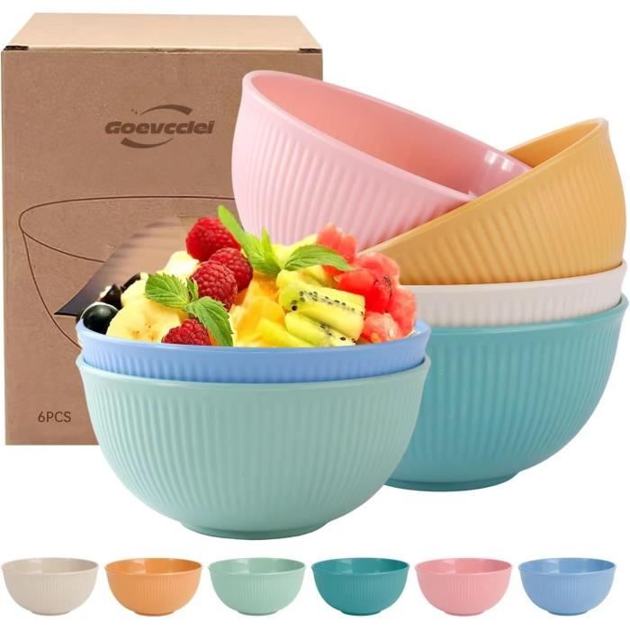 Duo De Bols Bretons BARBACADO - Motifs Marins Colorés, Idéal Petit-Déjeuner & Plage, 2 Bols En Grès 400ml