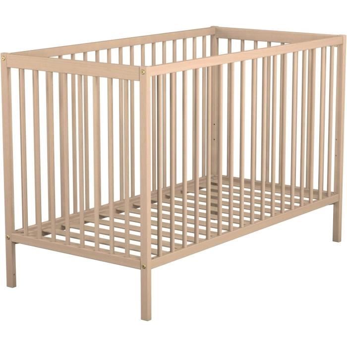 AT4 - Lit Bébé Pliant Professionnel 60x120cm Essentiel Blanc | Bois