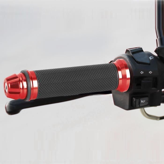 Poignées De Guidon Caoutchouc Universelles 7/8 (22mm) – Bouts Fermés Marron – Pour Moto Ou Vélo – NEUF