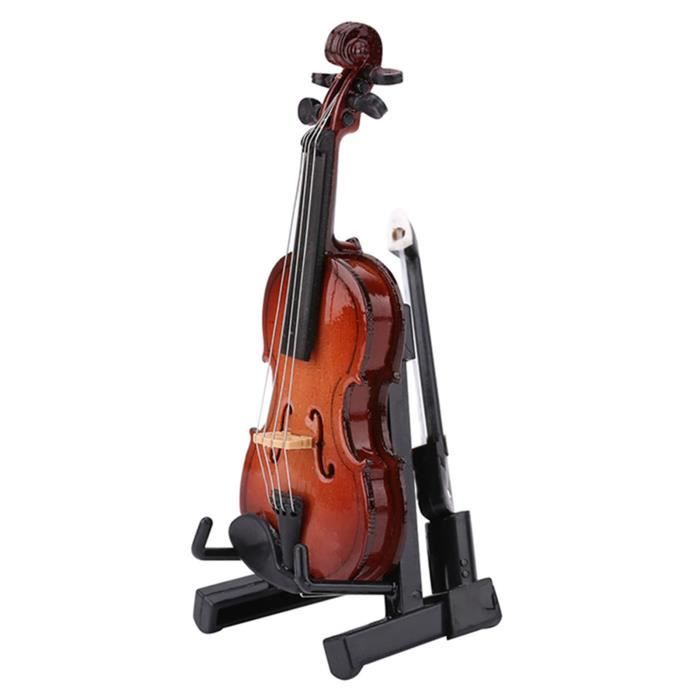 Violon Miniature Décoratif 14 Cm En Bois De Tilleul - Ornement Pour Maison, Bureau Ou Cadeau Pour Musiciens