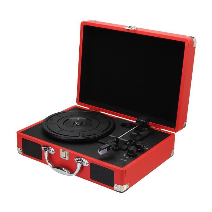 Tempsa Tourne Disque Vintage Platine Lecteur Vinyle Bluetooth Usb 3 Vitesses Avec Haut Parleurs Stereo Integre Rouge Platine Vinyle Avis Et Prix Pas Cher Cdiscount