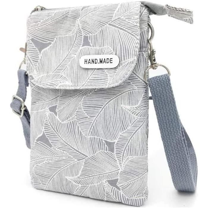 Sac Bandoulière HEXAGONA Vintage - Toile Noire, Authentique, Occasion - Style Rétro