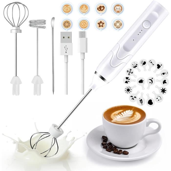 Mousseur à Lait, USB Rechargeable Portable mini fouet electrique 3