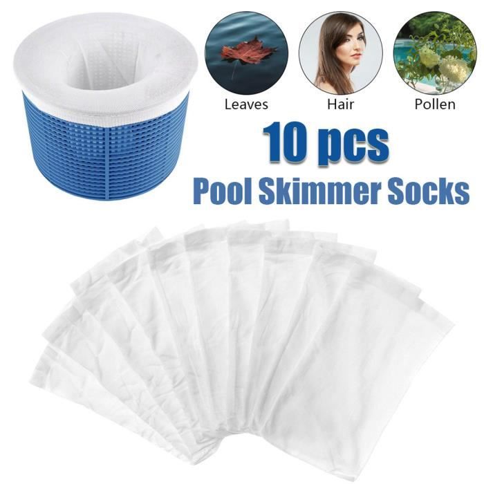 Lot De 100 Chaussettes Skimmer Piscine - Filtration Débris Et Feuilles - Micro-Nylon Blanc