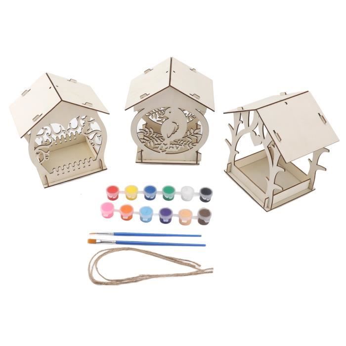 Mangeoire à Oiseaux En Bois HTUK – étanche, Facile à Installer – Kit Créatif Pour Enfants
